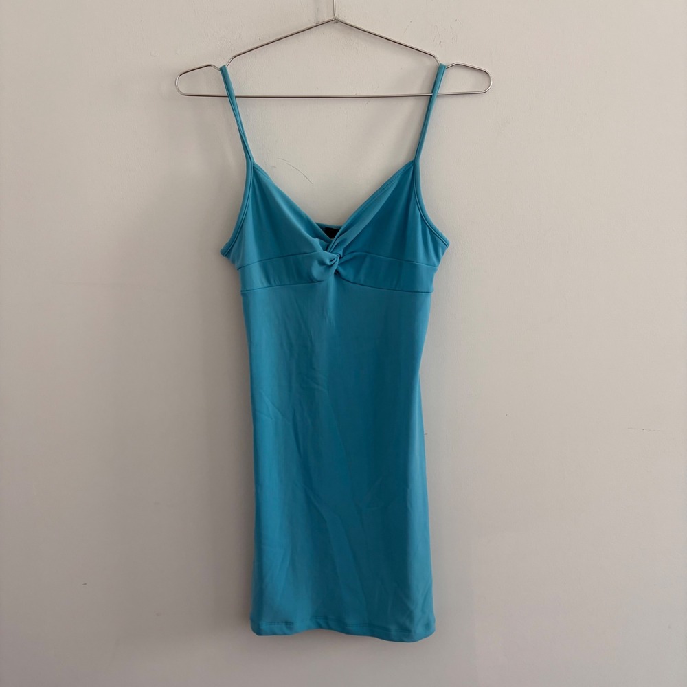 Formula X Vintage Y2K Blue Cami Mini Dress Twist Front 6242-1 Large